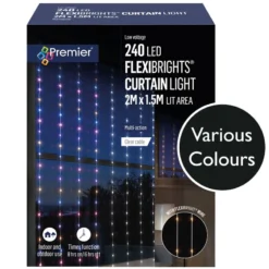 Front Page 35 240 LED Flexibright Curtain Lights On Clear Cable