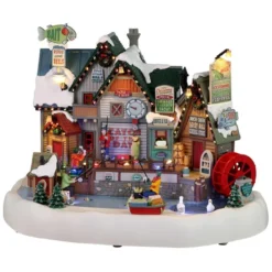 Lemax Birch Creek Ice Fishing Festival - Musical Display