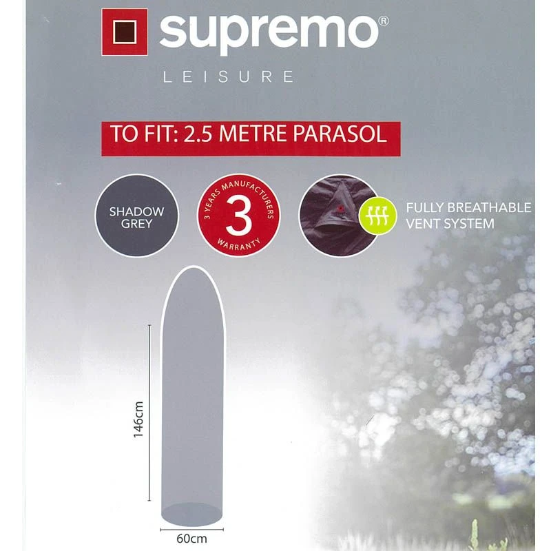 Supremo 2.5 Metre Parasol All Weather Outdoor Cover 1 Supremo 2.5 Metre Parasol All Weather Outdoor Cover