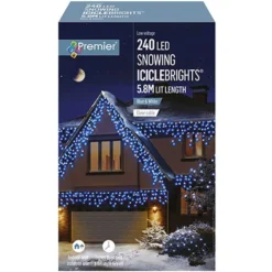 Blue & White LED Snowing Iciclebrights With Timer