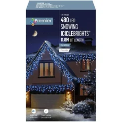 Blue & White LED Snowing Iciclebrights With Timer -DecorFlare Shop blue white iciclebrights 480 web