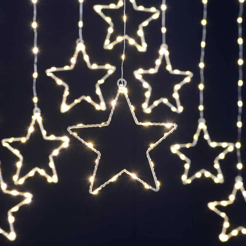 Christmas Star Curtain Lights With Timer 3 Christmas Star Curtain Lights With Timer - Image 3