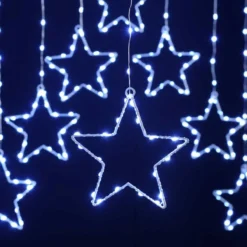 Christmas Star Curtain Lights With Timer 7 Christmas Star Curtain Lights With Timer -DecorFlare Shop festive star curtain light white web