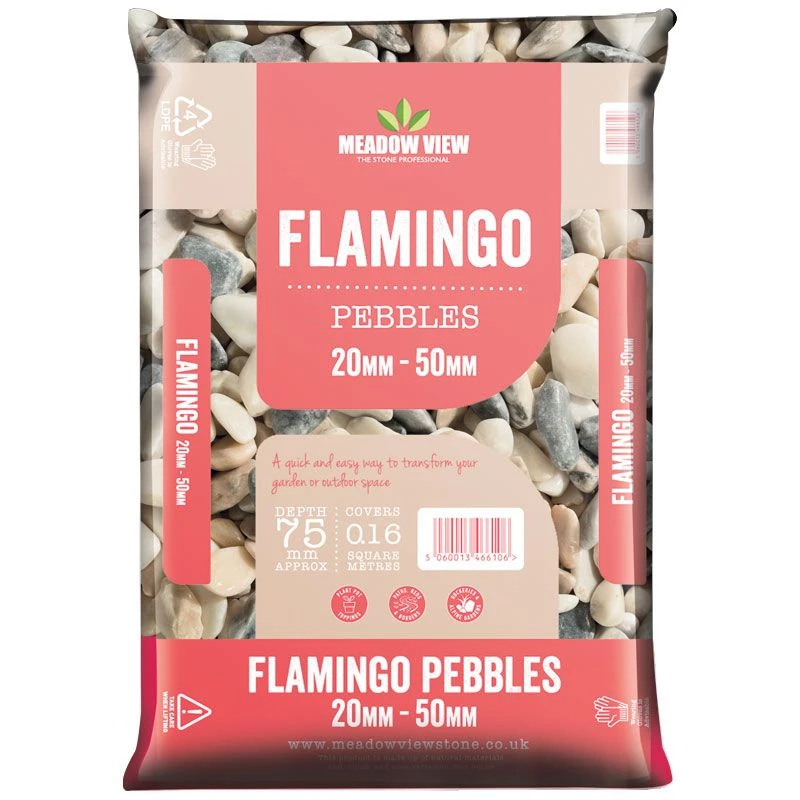 Meadow View Flamingo Pebbles 20-50mm 1 Meadow View Flamingo Pebbles 20-50mm