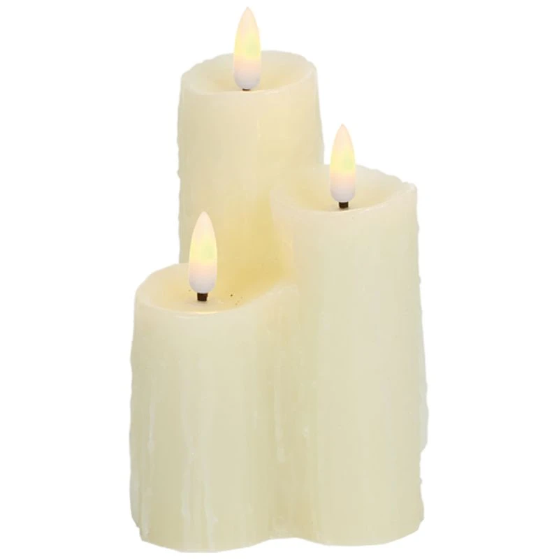 Cream Battery LED Melted Edge Flickabrights Candles With Timer 1 Cream Battery LED Melted Edge Flickabrights Candles With Timer