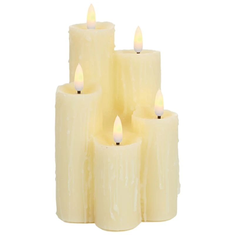 Cream Battery LED Melted Edge Flickabrights Candles With Timer 2 Cream Battery LED Melted Edge Flickabrights Candles With Timer - Image 2