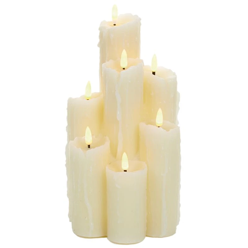 Cream Battery LED Melted Edge Flickabrights Candles With Timer 3 Cream Battery LED Melted Edge Flickabrights Candles With Timer - Image 3