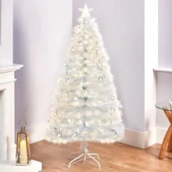 White Fibre Optic Christmas Tree With Snowflakes -DecorFlare Shop fo white tree snowflake ft237054 5 web 2