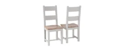 Chalked Oak/Grey Dining Chair With Timber Seat - Oak Furniture