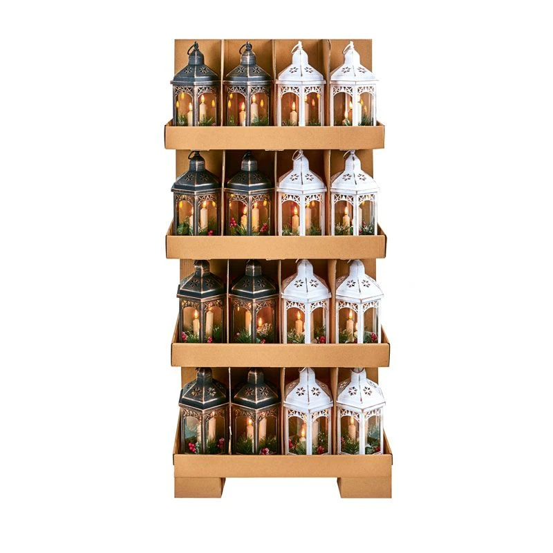 Flickering Flame 33cm Hexagonal Battery Lantern - 2 Assorted Colours 4 Flickering Flame 33cm Hexagonal Battery Lantern - 2 Assorted Colours - Image 4