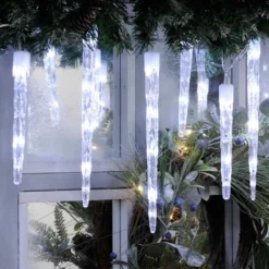 24 Colour Changing Icicle LED Lights On Clear Cable 15 24 Colour Changing Icicle LED Lights On Clear Cable -DecorFlare Shop icicle blue white light2 web