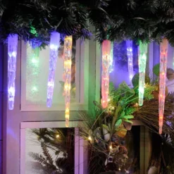 24 Colour Changing Icicle LED Lights On Clear Cable 13 24 Colour Changing Icicle LED Lights On Clear Cable -DecorFlare Shop icicle multi white light2 web