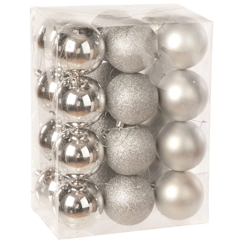 8cm Multi Finish Shatterproof Christmas Baubles (Pack Of 24) 5 8cm Multi Finish Shatterproof Christmas Baubles (Pack Of 24) - Image 5