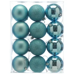 8cm Multi Finish Shatterproof Christmas Baubles (Pack Of 24) 23 8cm Multi Finish Shatterproof Christmas Baubles (Pack Of 24) -DecorFlare Shop p046222 alpine blue web