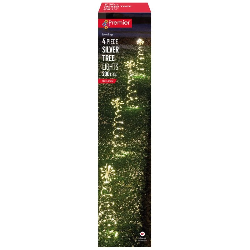 Silver Tree LED Pin Wire Path Lights 30cm 2 Silver Tree LED Pin Wire Path Lights 30cm - Image 2