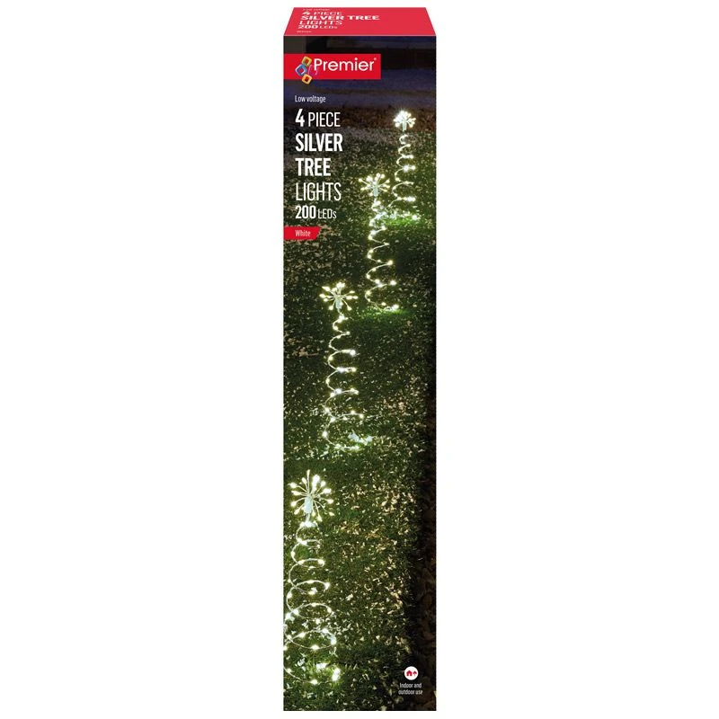 Silver Tree LED Pin Wire Path Lights 30cm 1 Silver Tree LED Pin Wire Path Lights 30cm