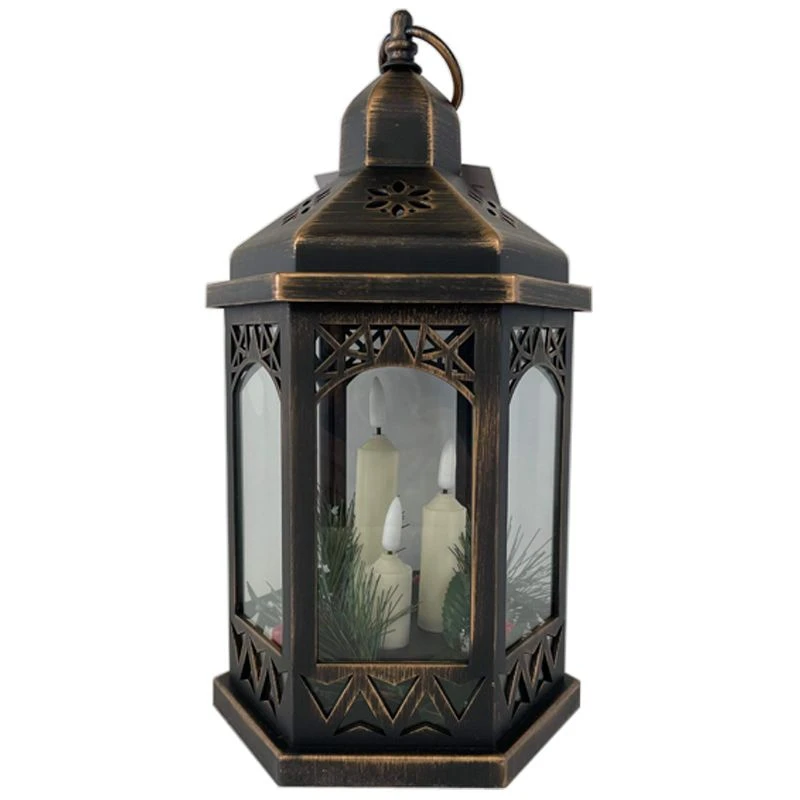 Flickering Flame 33cm Hexagonal Battery Lantern - 2 Assorted Colours 2 Flickering Flame 33cm Hexagonal Battery Lantern - 2 Assorted Colours - Image 2