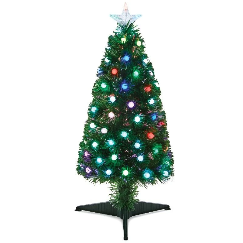 Multi Coloured LED Fibre Optic Ball Christmas Tree 1 Multi Coloured LED Fibre Optic Ball Christmas Tree