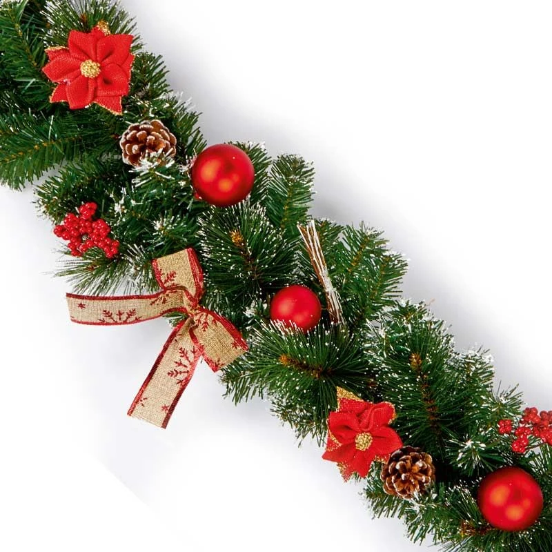 Red Dressed Christmas Garland - 1.8m 1 Red Dressed Christmas Garland - 1.8m