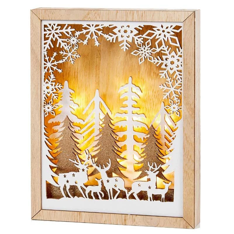30cm LED Lit Winter Diorama Picture Frame 1 30cm LED Lit Winter Diorama Picture Frame