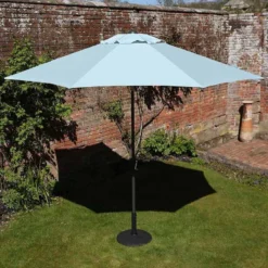 Riviera Deluxe Crank Parasol - Duck Egg Blue Shade