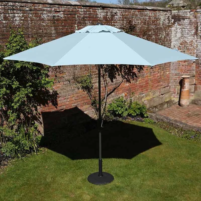 Riviera Deluxe Crank Parasol - Duck Egg Blue Shade 1 Riviera Deluxe Crank Parasol - Duck Egg Blue Shade