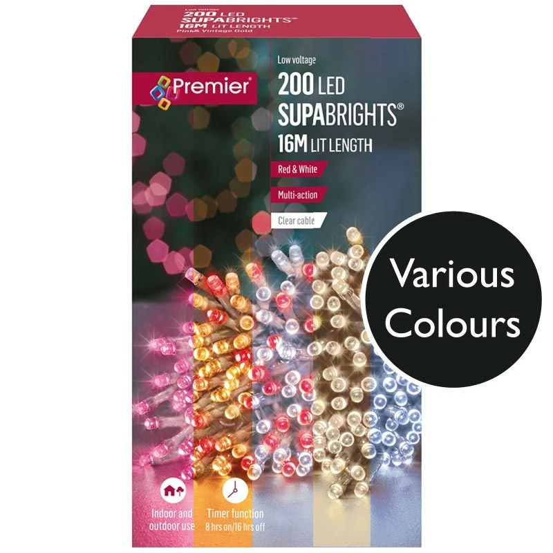 200 LED Timer Supabrights On Clear Cable 1 200 LED Timer Supabrights On Clear Cable