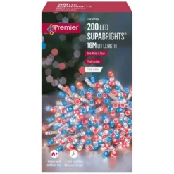 200 LED Timer Supabrights On Clear Cable 16 200 LED Timer Supabrights On Clear Cable -DecorFlare Shop supabrights clear cable 200 red white blue web
