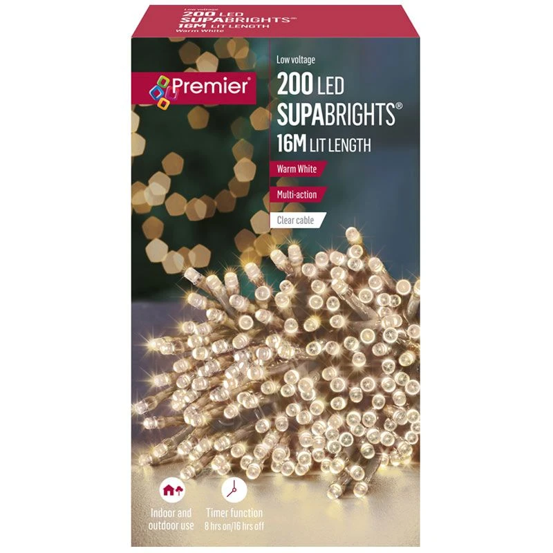 200 LED Timer Supabrights On Clear Cable 3 200 LED Timer Supabrights On Clear Cable - Image 3