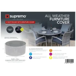 Supremo 4 Seat Round Set All Weather Outdoor Furniture Cover 6 Supremo 4 Seat Round Set All Weather Outdoor Furniture Cover -DecorFlare Shop supremo 4 seat round set cover web