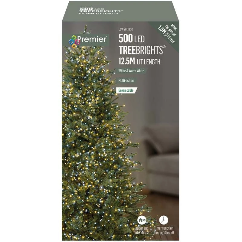 White & Warm White Coloured LED Treebrights With Timer 1 White & Warm White Coloured LED Treebrights With Timer