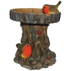 Vivid Arts Garden Friends - Treetrunk Feeder Garden Ornament -DecorFlare Shop vivid arts robin treetrunk feeder web