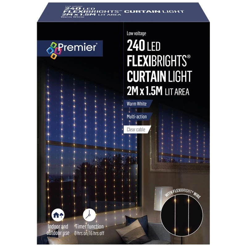 240 LED Flexibright Curtain Lights On Clear Cable 3 240 LED Flexibright Curtain Lights On Clear Cable - Image 3