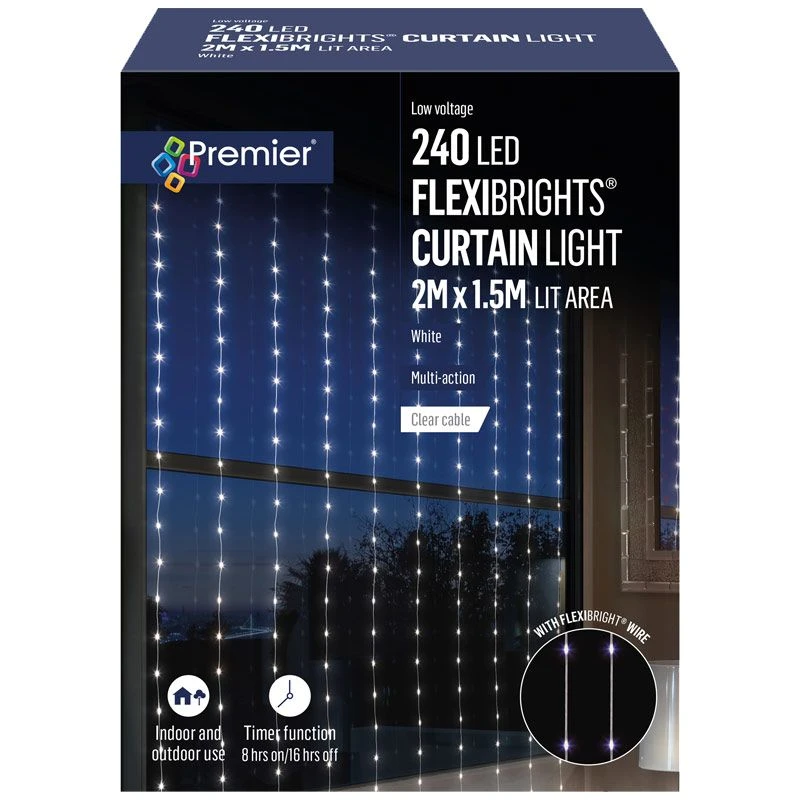 240 LED Flexibright Curtain Lights On Clear Cable 4 240 LED Flexibright Curtain Lights On Clear Cable - Image 4